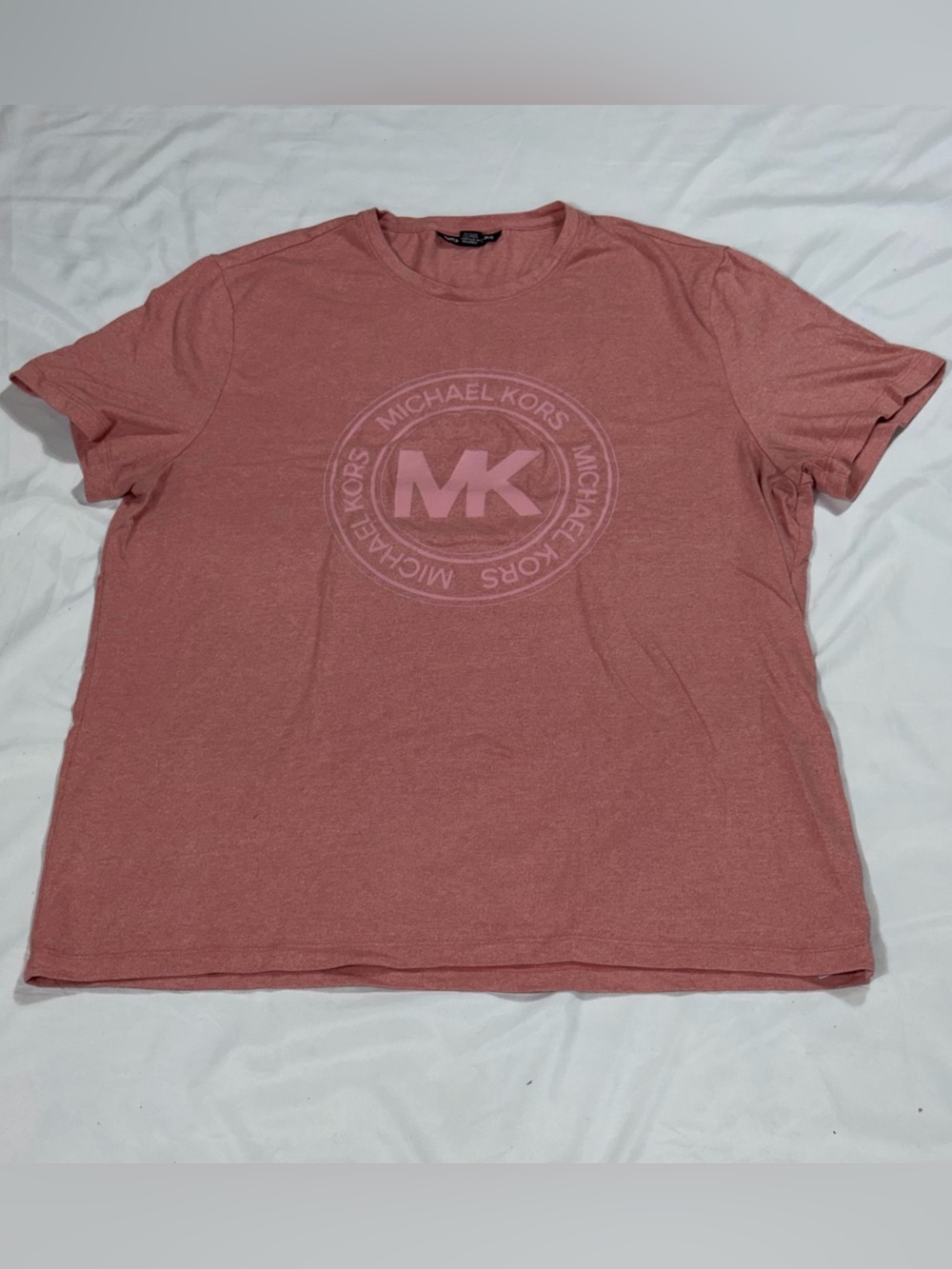 Michael Kors Men's Dusty Rose MK Circle Logo Graphic T-Shirt XL B21